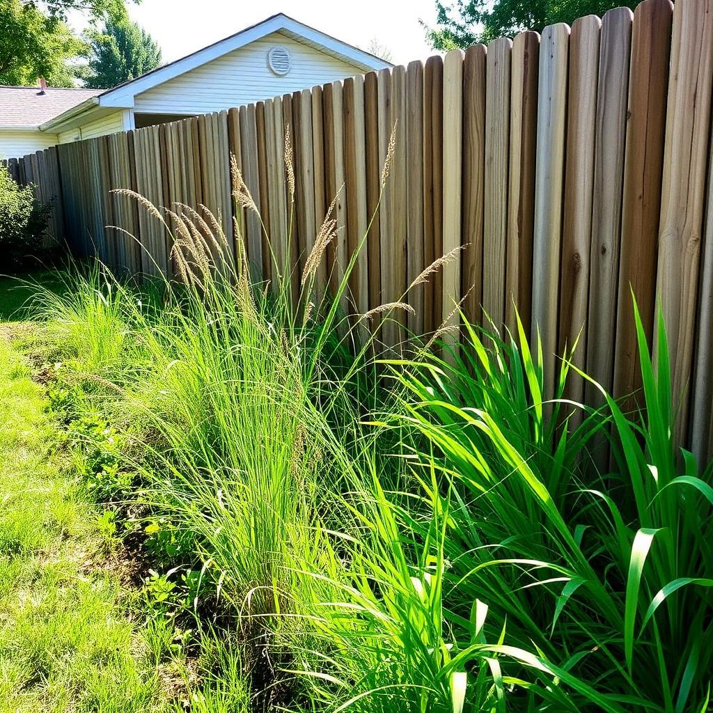 Side yard before weed removal